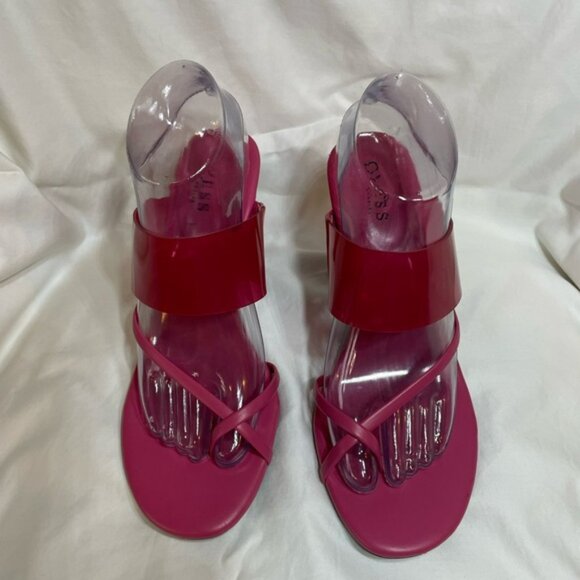 Guess Kayce Pink Stiletto Heels with Clear Straps Sandals Size 8.5 - Picture 2 of 13